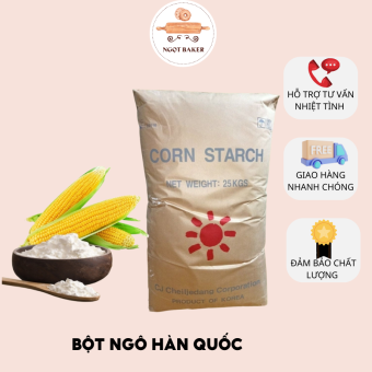 Bột Ngô Hữu Cơ Hàn Quốc Corn Starch  (tinh bột ngô/ bột bắp) Gói Tách Lẻ 200 Gram