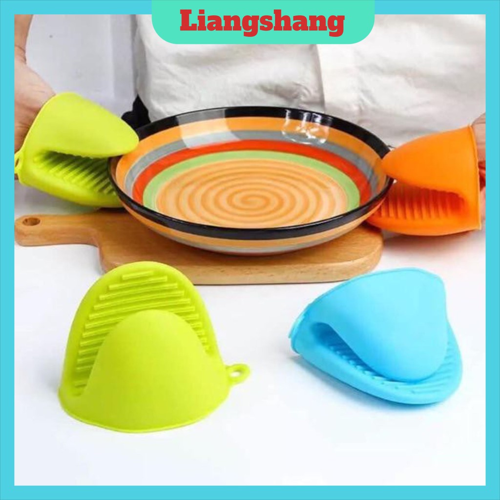 Set 2 miếng nhấc nồi / Lót tay nhấc nồi cao silicon cách nhiệt chịu nóng nhiều màu