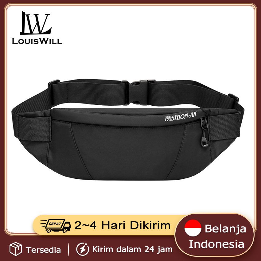 Lazada Indonesia - LouisWill Tas Selempang Tas Pingang Pria Dewasa Tas Samping Pria  Pria Murah Luar Ruangan Tas Waistbag Pria Murah Anti Air Nylon Tas Waist Bag Pira Terbaru Tas Slempang Pria