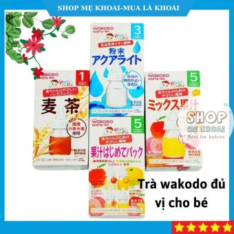 Trà Wakodo Cho bé, Trà thanh nhiệt Đủ Vị Trà Lúa Mạch,Trà Điện Giải, Trà Xanh, Trà Trái Cây Nhật Bản cho bé từ 1 tháng