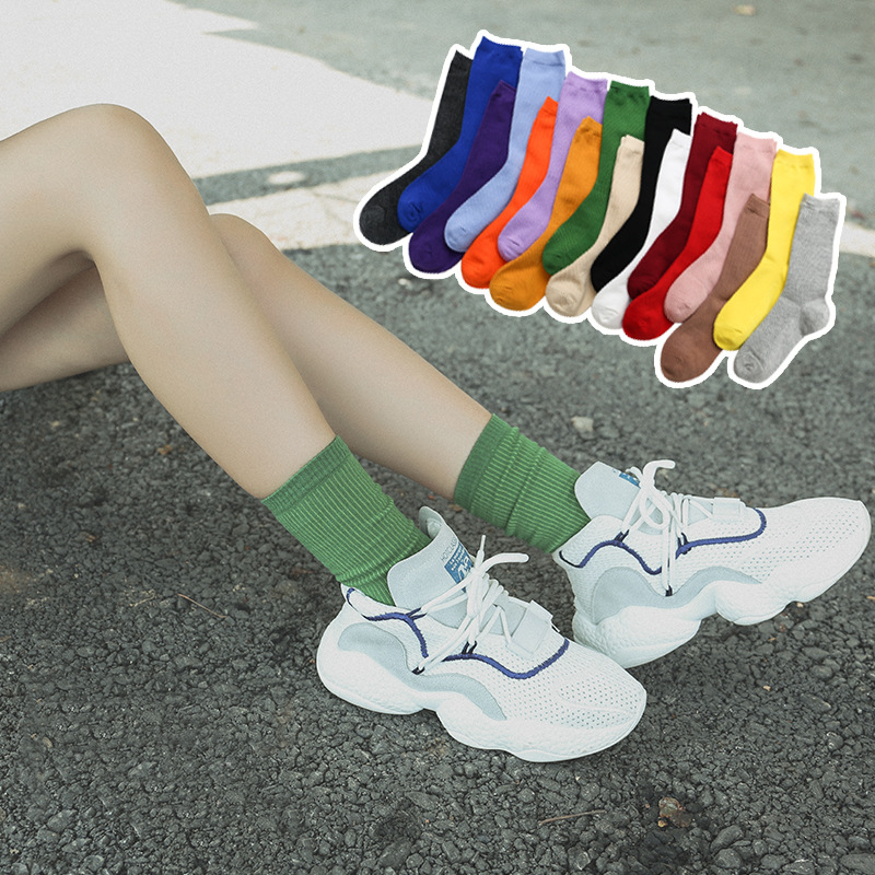 Candy Color Short Socks Women Cotton Non-Slip Stokin Cute Sweet