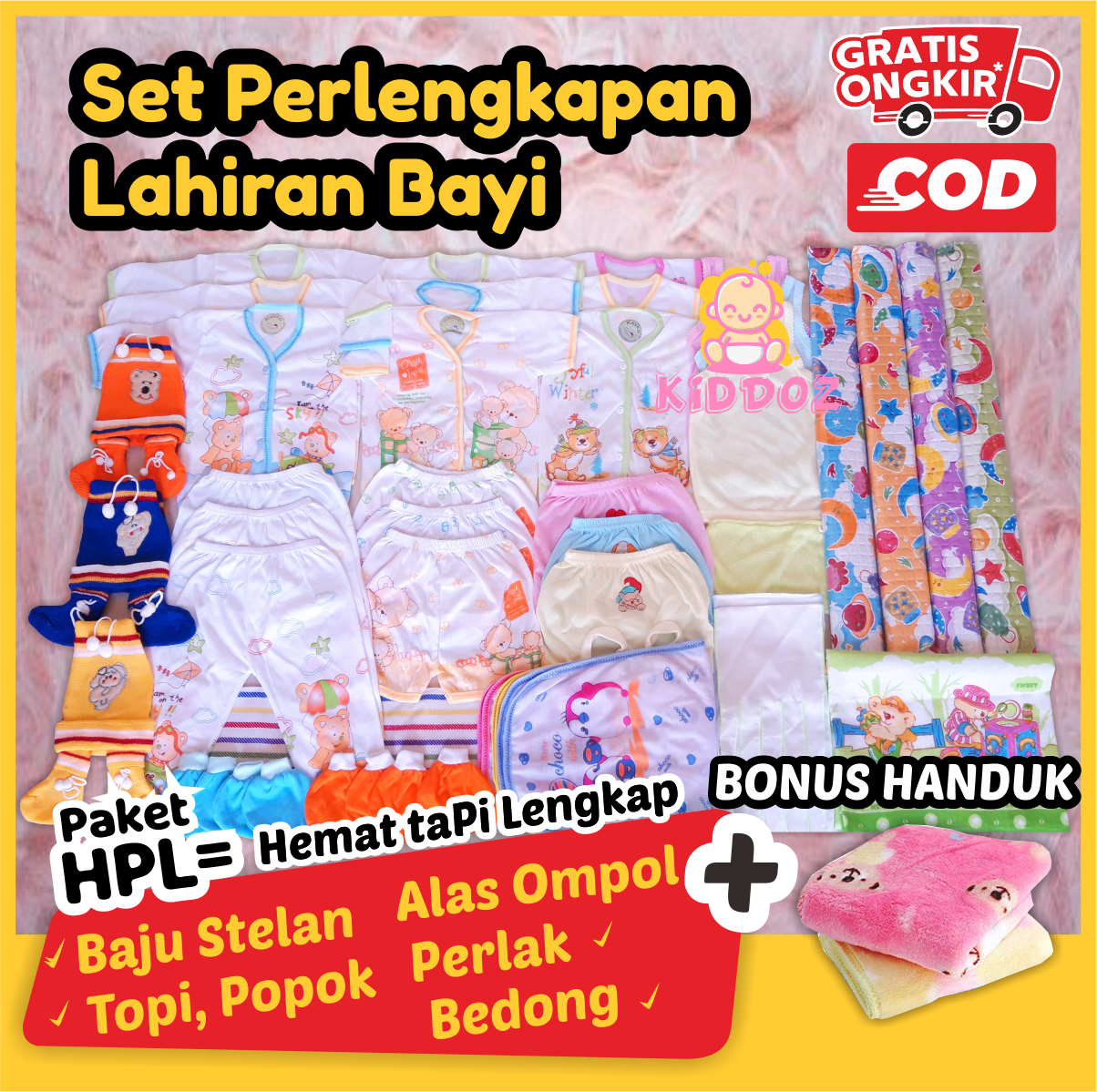 [Bonus Handuk] Paketan Baju Bayi TERMURAH - LENGKAP 1 Set Perlengkapan Bayi Lahir - Kado Lahiran Baby…