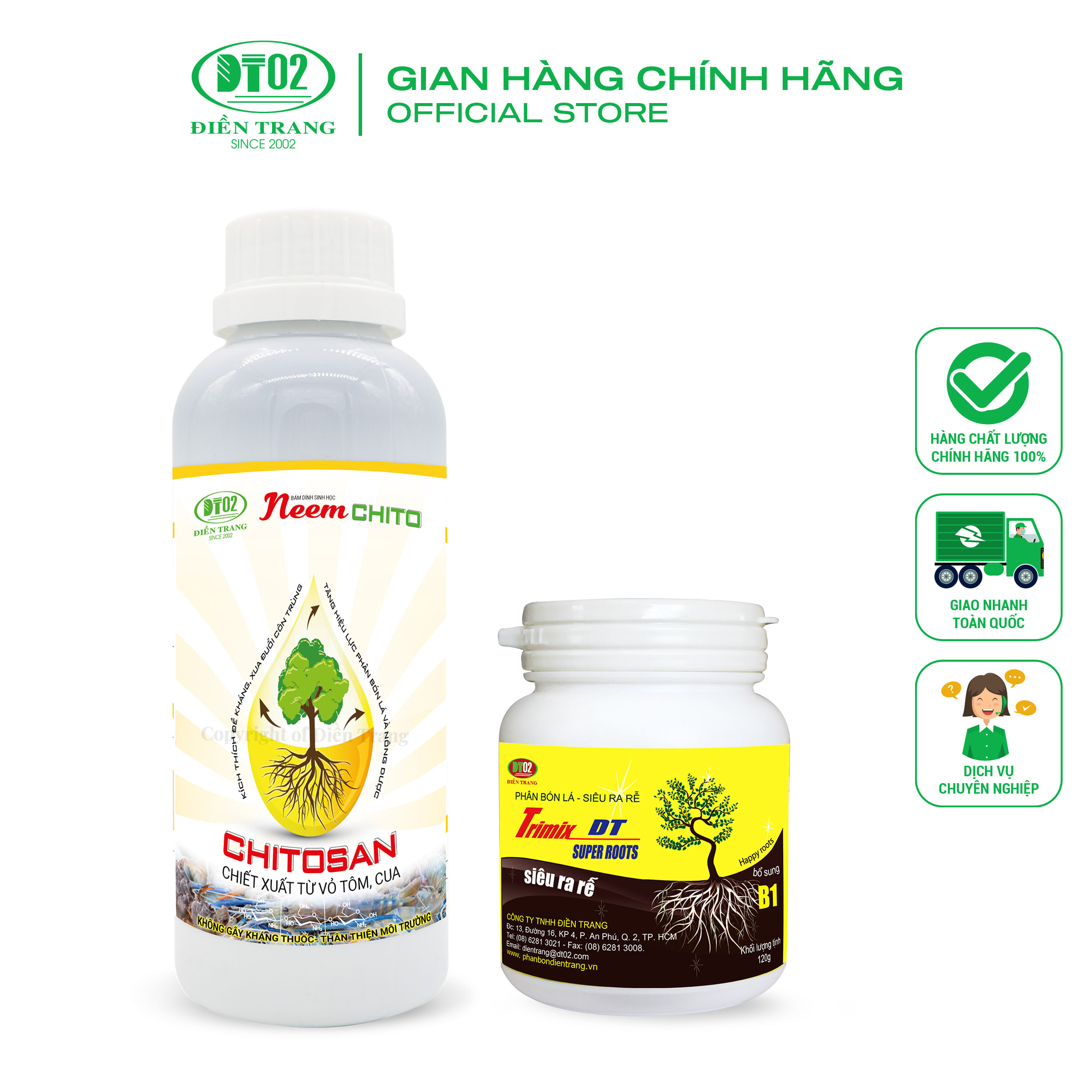 Combo Chất bám dính sinh học Neem Chito 500ml + Siêu ra rễ 120gr