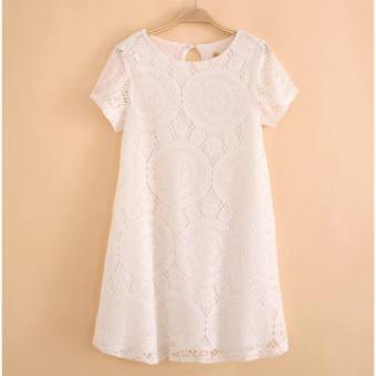 Đầm ren suông Oversize. - DS06 (Trắng)