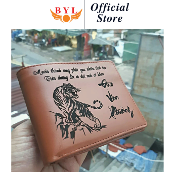 Bóp Ví Da Nam BYL/Ví da khắc tên/Ví khắc theo yêu cầu/Ví khắc hình/Ví da nam khắc tên/Ví da nam khắc hình