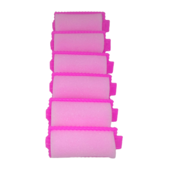 Combo 6 ống cuốn tóc mút tạo kiểu màu hồng-lô cuốn(quấn)  tóc