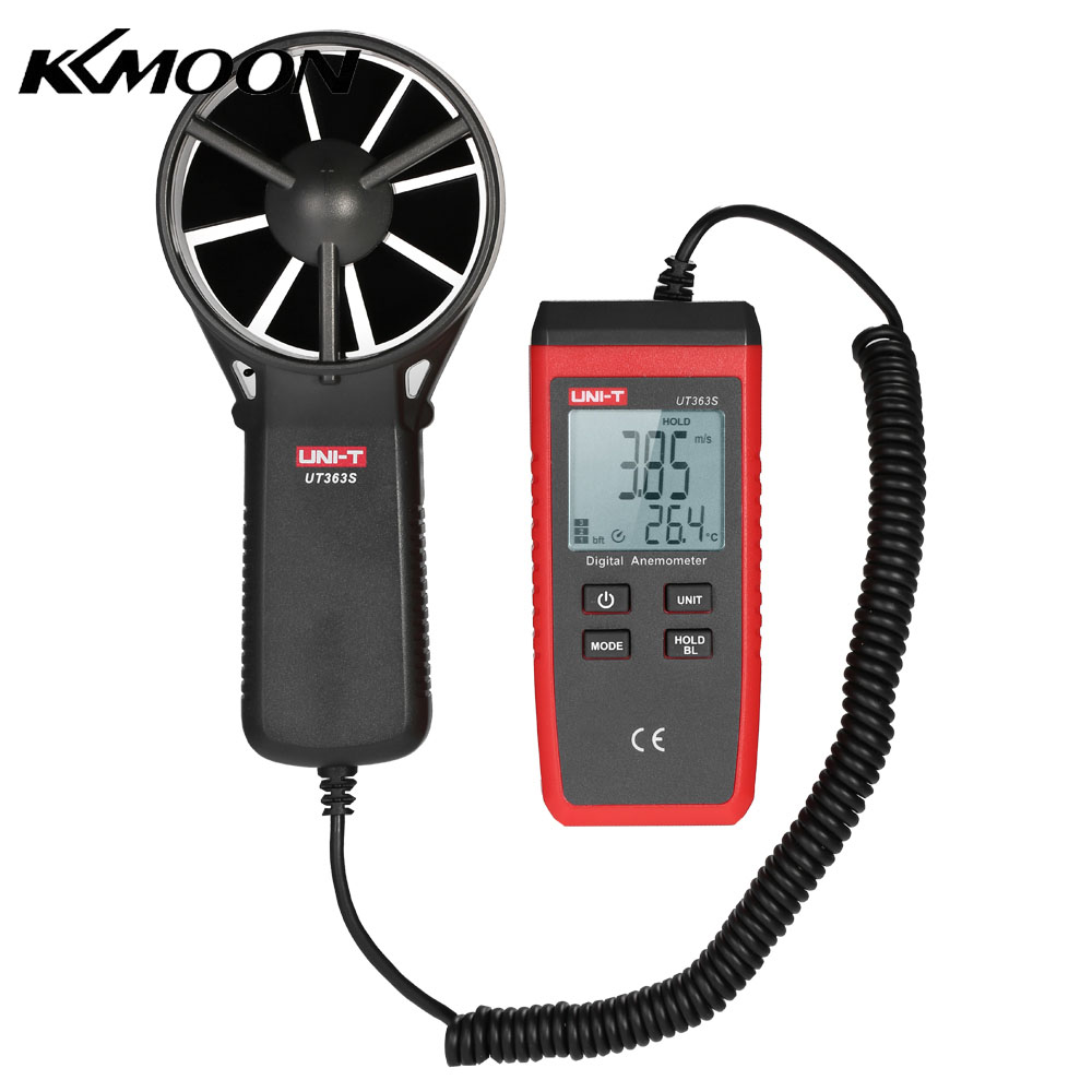 Kkmoon máy đo gió kỹ thuật số lcd mini ut363s máy đo tốc độ gió cầm tay máy kiểm tra nhiệt độ vận tốc không khí