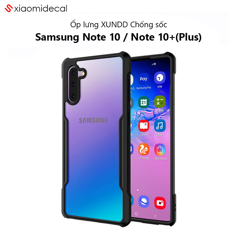 Ốp lưng XUNDD Samsung Note 10 / 10+(Plus) Mặt lưng trong, Viền TPU, Chống sốc