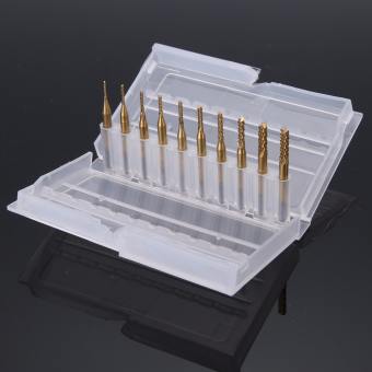Unvug 10 Mũi Khoan PCB 1/8 ''0.8-3.175Mm Khắc Cắt, Bộ Dụng Cụ Phay Đầu CNC