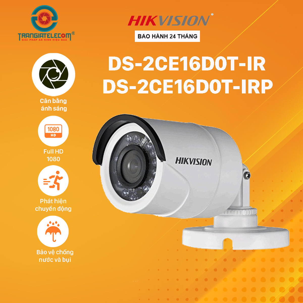 Camera hd-tvi hồng ngoại hikvision full hd 1080p - trangiatelecom