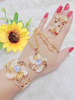 Bộ Trang Sức Cao Cấp Giá Rẻ- Givishop - B4170580 , Bền Màu, Sáng Như Vàng Thật, Chất Liệu Bạc Thái, Không Đen, Không Ngứa - Thiết Kế Đi Tiệc, bộ trang sức vàng 18k, vàng trang sức, bộ trang sức vàng tây, bộ trang sức vàng trắng