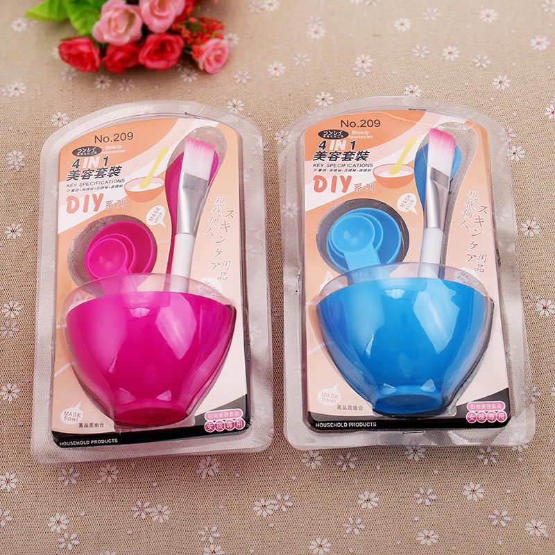Bộ Dụng Cụ Trộn Mặt Nạ 6 Món - Bộ bát cọ trộn mặt nạ đắp mặt 6 chi tiết giao màu ngẫu nhiên