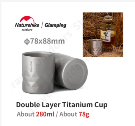 Cốc Titanium 2 lớp Glamping NatureHike NH21CJ012