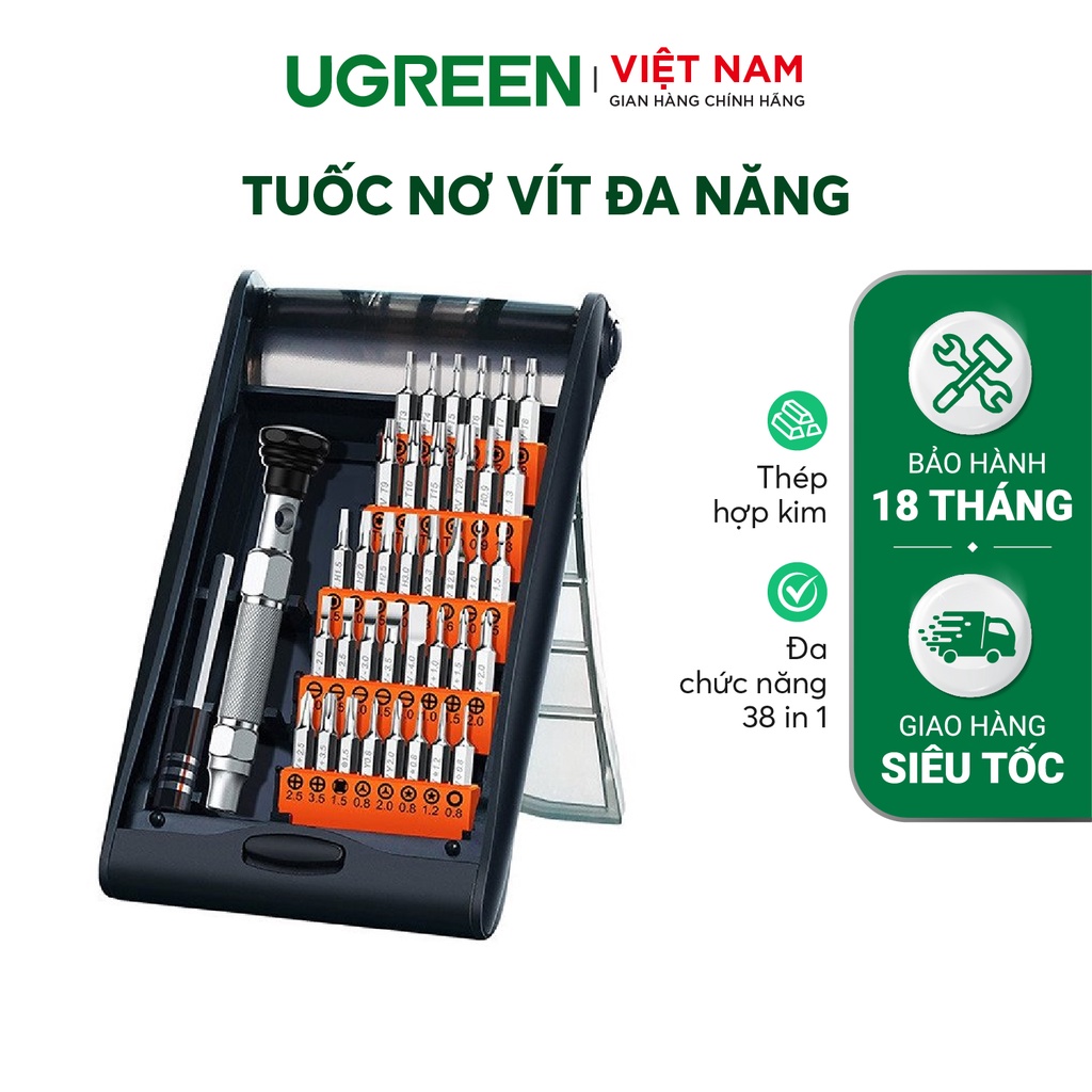 Bộ tua vít đa năng UGREEN CM372 hợp kim nhôm 38 trong 1 Tiện lợi | Đa chức năng dành cho thiết bị điện tử 80459