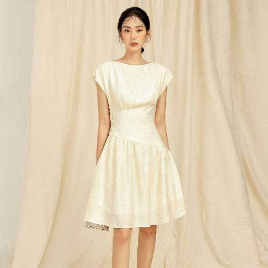 OLV - Đầm One Off Shoulder Dress Latte