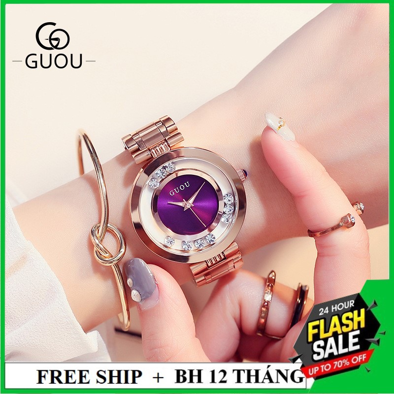 Đồng hồđồng hồ nữđồng hồ nữ kính tráng sapphire đồng hồ nữ cao cấp đồng hồ nữ đẹp đồng hồ chống nước mua đồng hồ bảo hảng 1 năm -guou 8039