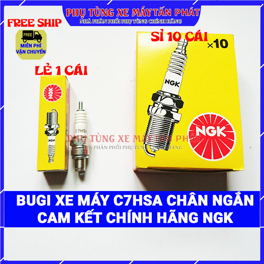 Bugi ngk c7hsa sx thái lan xe máy dùng cho xe nouvo 1/2/3 /mio /attila x.ăng cơ