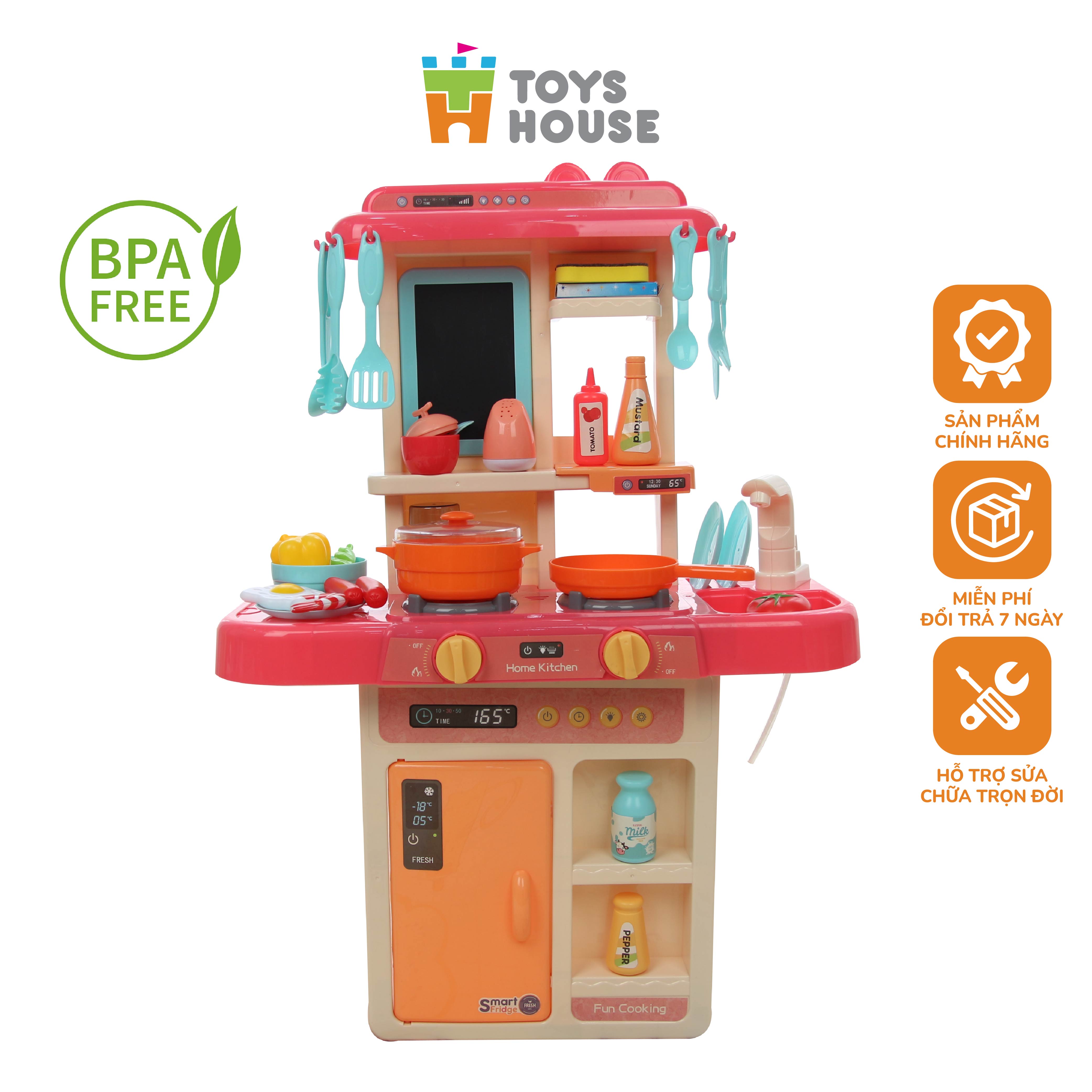 Đồ chơi nấu ăn - đồ chơi nhà bếp size đại cho bé nhập vai nấu nướng có vòi nước và bảng vẽ Toyshouse - Đồ hướng nghiệp cho bé từ 3 tới 8 tuổi