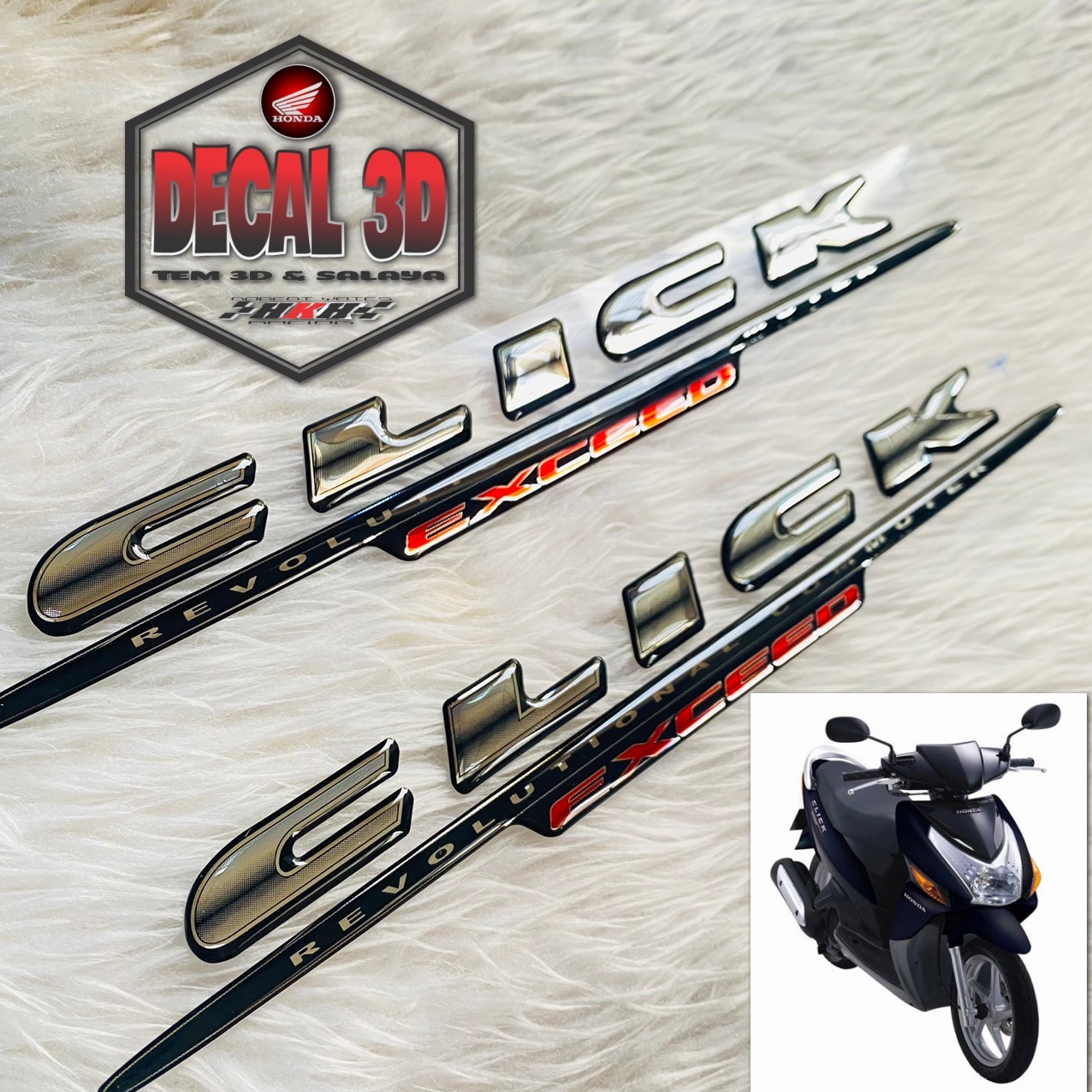 Tem ốp sườn chữ CLICK 2007 hàng zin tồn kho siêu nét - giá 1 cặp