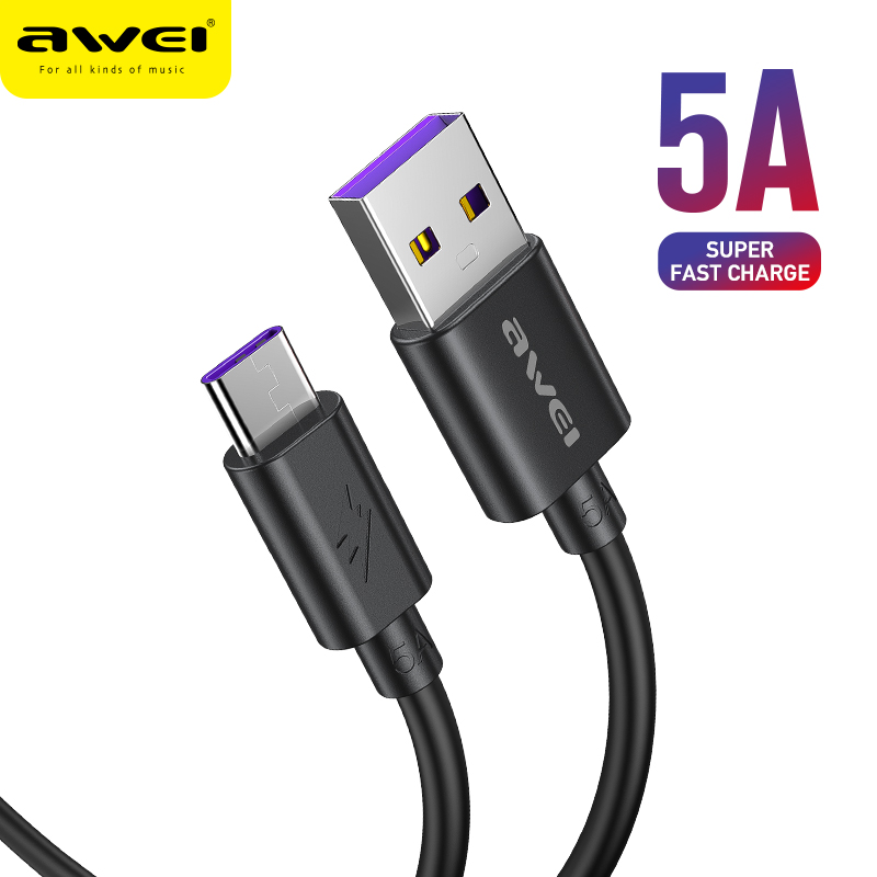 Awei CL-110T USB A to Type C 5A PD 20W Quick Charge Cable Fast Charger
