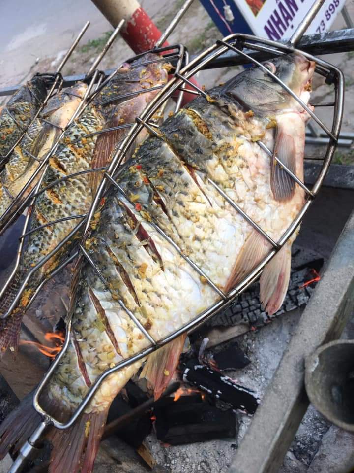 Vỉ nướng cá - xiên nướng cá - cho lò quay tự động
