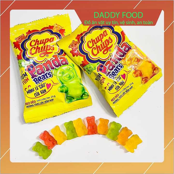 1 gói kẹo dẻo trái cây chupa chups loại 24 g đủ loại