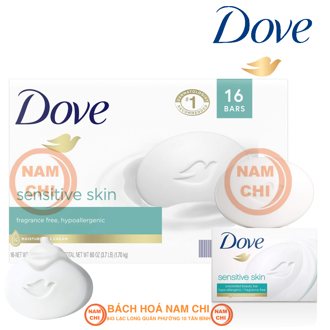 Xà bông cục dove sensitive skin lốc 16 cục 1.7kg - canada