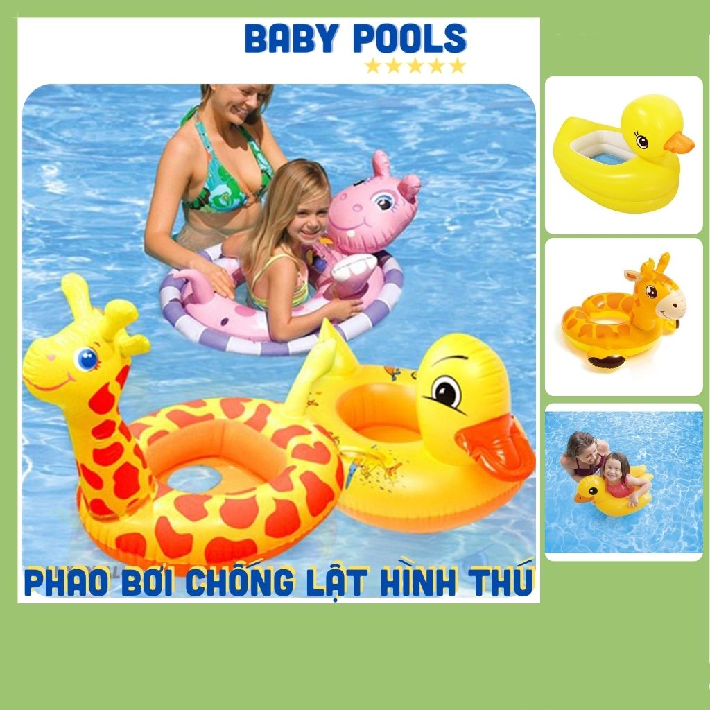 Phao Bơi Chống Lật cho bé | Phao Xỏ Chân Hình Thú 80 Cm Cho Bé