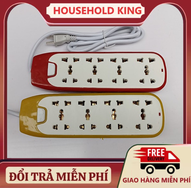 Ổ cắm điện thông minh 8 ổ cắm cao cấp chống giật, ổ cắm chống nước