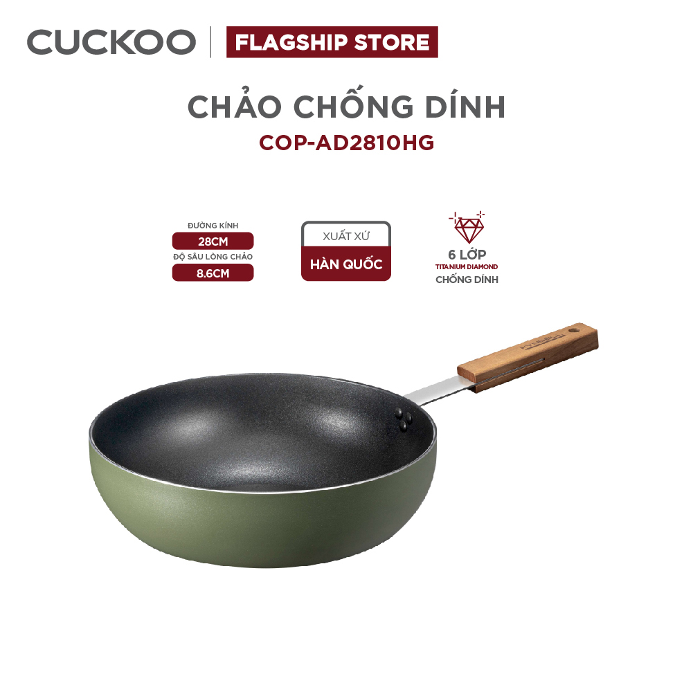Chảo chống dính Cuckoo COP-AD2810HG 6 lớp Titanium Diamond - Sử dụng tất cả các loại bếp (phi 28cm, sâu 8,6cm) - Hàng chính hãng