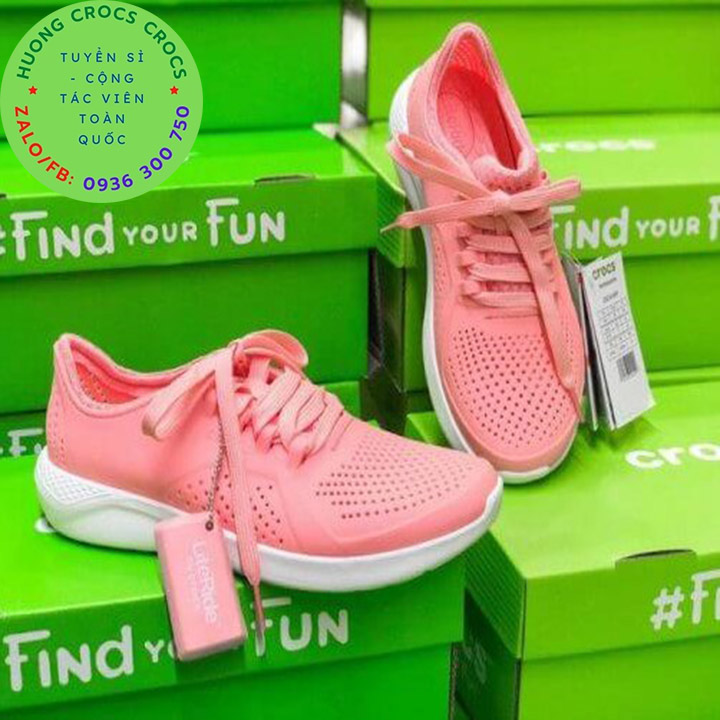 GIÀY NHỰA ĐI MƯA CROCS LITERIDE PACER CHO NỮ MÀU HỒNG CAM