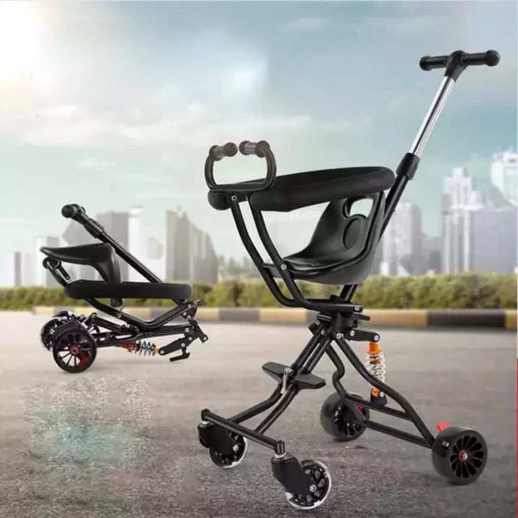 Xe đẩy em bé du lịch gấp gọn đảo chiều siêu nhẹ, xe trẻ em - xe đẩy đảo chiều, gấp gọn, xoay chiều - thoáng lưng cho bé