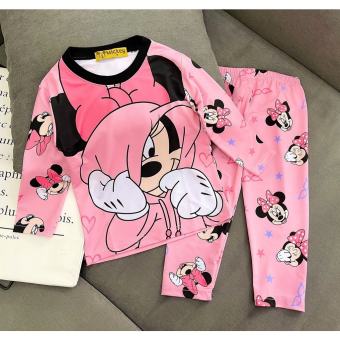 [22 40kg] Đồ bộ dài tay cho bé gái size đại thun lạnh in 3D loại 1 cao cấp D186