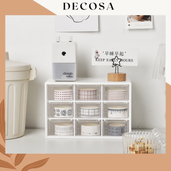 Kệ nhựa mini đa năng 9 ngăn đựng trang sức phụ kiện