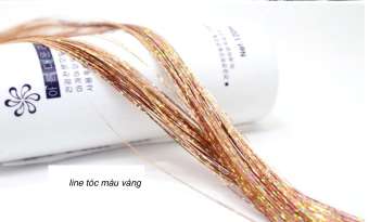 Combo 2 line tóc kim tuyến nối màu vàng gold thời thượng - mỗi tép 3d có từ 80-100 sợi- mua 5 line tặng 1 line
