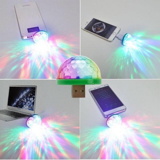 Đèn led vũ trường 7 màu cổng USB