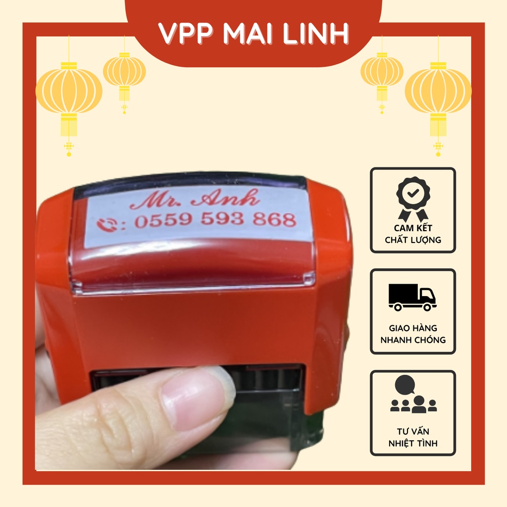 Khắc con dấu, dấu mộc tên kèm số điện thoại trodat printy 4911 mẫu mã hiện đại gọn đẹp