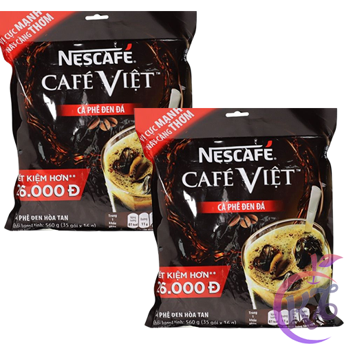 Combo 2 bịch Nescafe Việt đen đá bịch 35 gói x 16g (560g) - cà phê Việt, cafe đen đá hòa tan date mớ