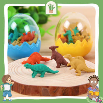 Cục tẩy khủng long - set 6 cục tẩy khủng long xinh xắn cho bé, tẩy bút chì, cục gôm tẩy văn phòng phẩm