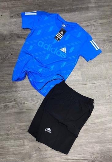Bộ Thể Thao Nam Adidas cộc tay, bộ hè nam, bộ quần áo thể thao Adidas nam chất liệu thun lạnh mềm mịn, co giãn 4 chiều