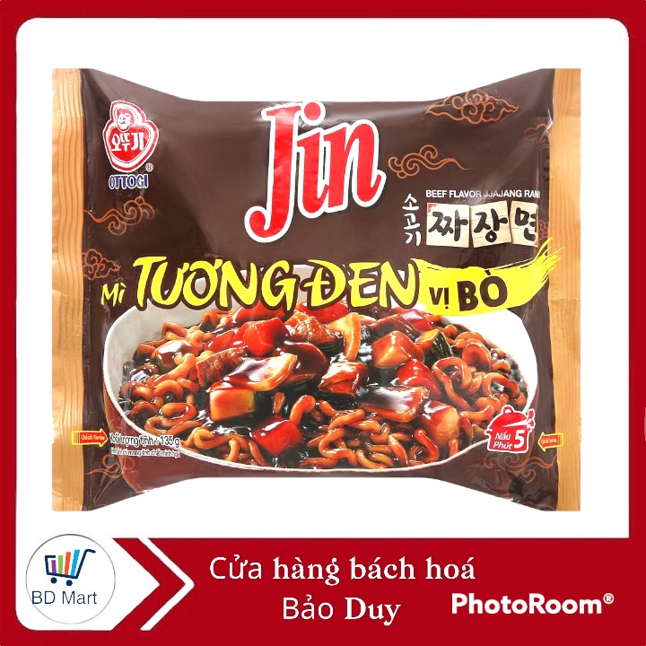 Cb 5 gói mì tương đen jin ottogi vị bò gói 135g - 51692