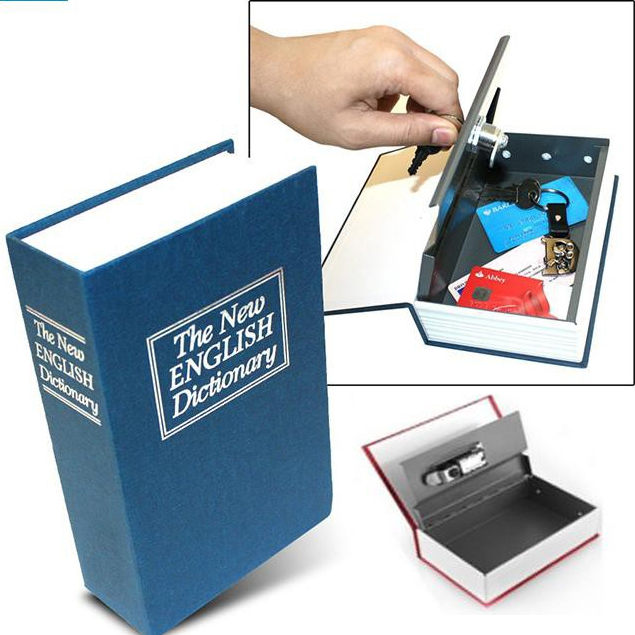 Két sắt mini hình quyển sách - két sắt mini ngụy trang cuốn sách có chìa khóa an toàn thiết kế nhỏ gọn tiện lợi