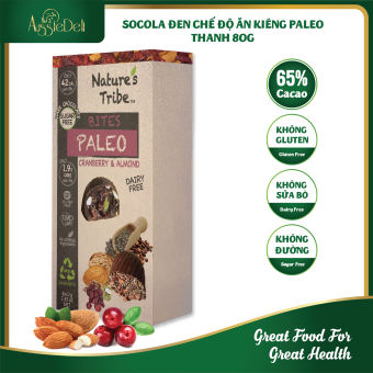 Socola đen Paleo dạng viên không đường Nature's Tribe - Dark chocolate paleo bites