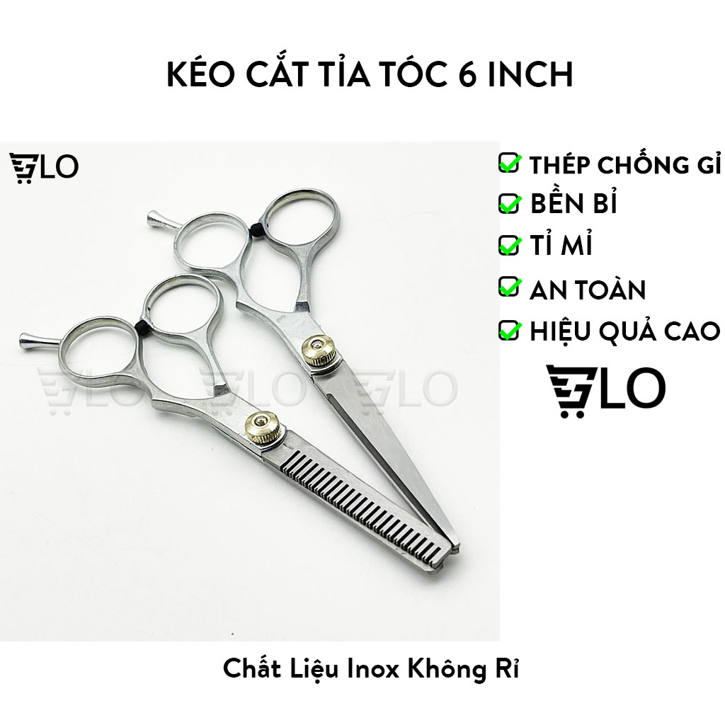 Kéo Cắt Và Tỉa Tóc 6 Inch Cao Cấp Màu Trắng