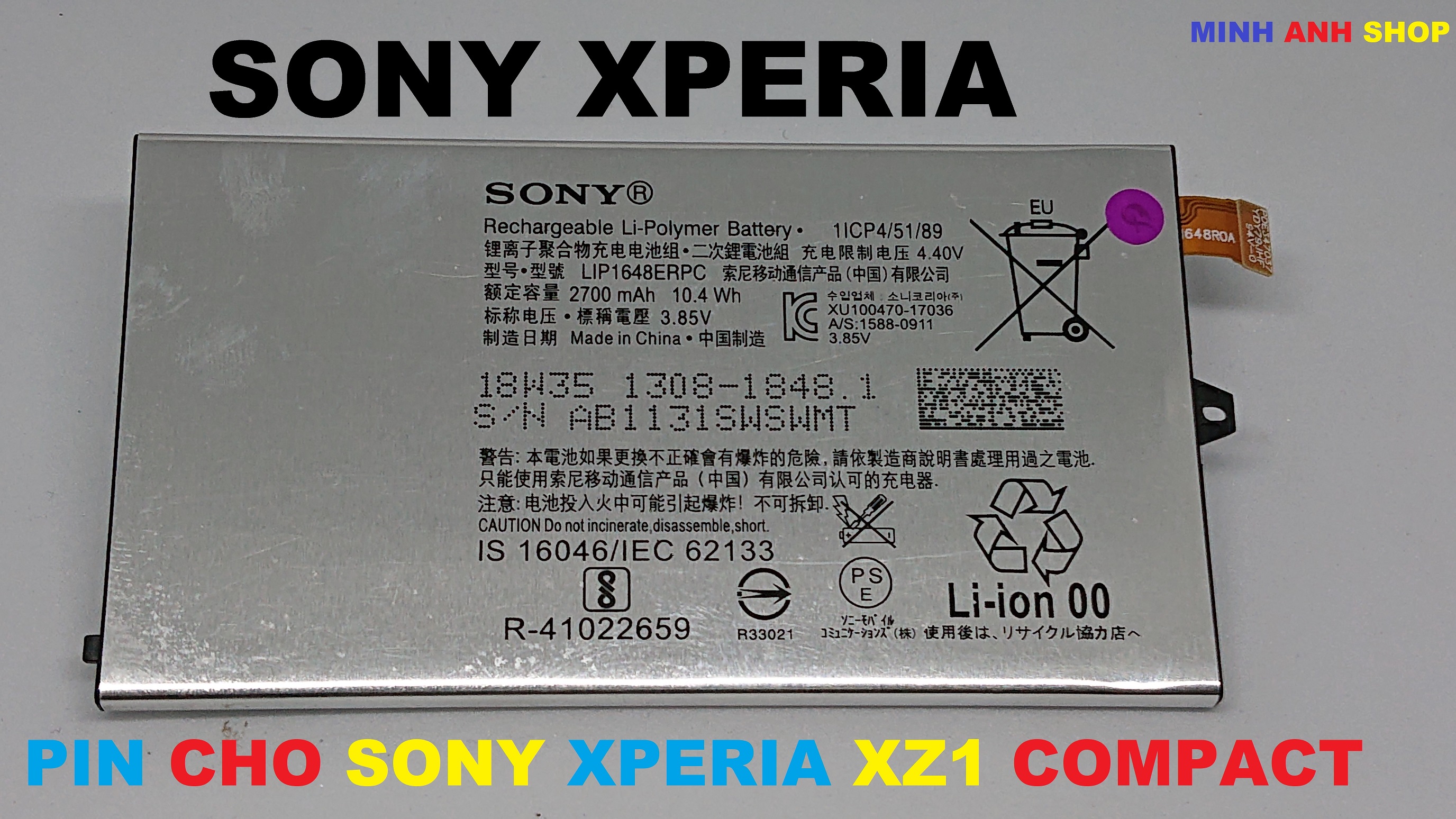 Pin chuẩn cho sony xperia xz1 compact