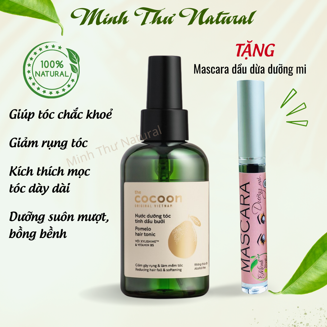 Xịt bưởi mọc tóc COCOON, tinh dầu bưởi, xịt dưỡng bưởi, giảm gãy rụng, chắc khỏe tóc, kịch mọc tóc, không bết rít