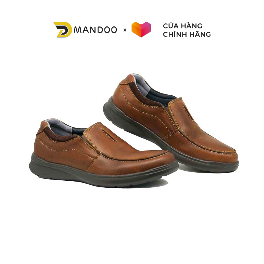 Giày Lười Nam Da Bò Cao Cấp Mandoo Tăng Chiều Cao NB5 Màu Nâu