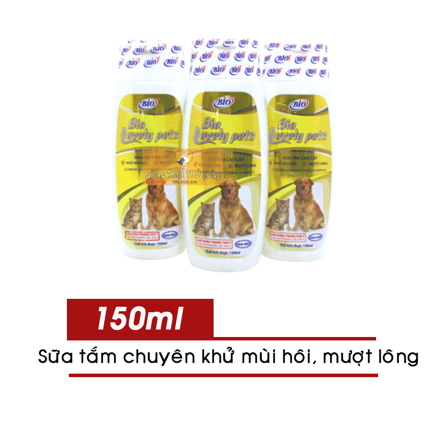 Sữa Tắm Chó Mèo Dưỡng Lông Siêu Mượt - Khử Mùi Hôi - BIO LOVELY PET 150ml