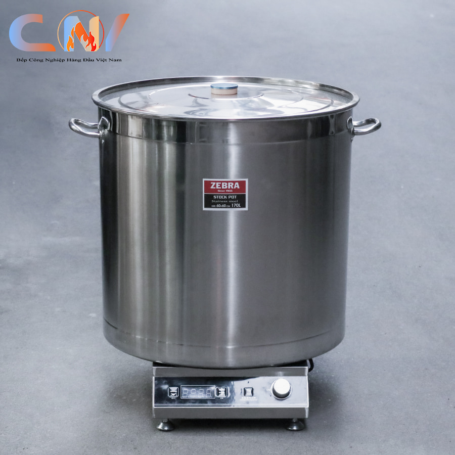 Nồi inox nấu và hầm đa năng 170L Zebra 60x60 cm công nghệ Thái Lan