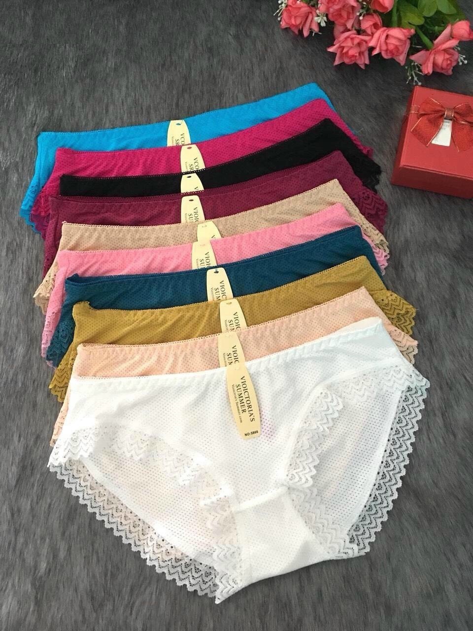 Bộ 5 quần lót nữ su thông hơi viền ren (40-55kg) - co giãn cực tốt - quần lót su nữ - N12